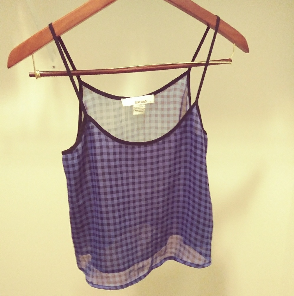 Urban outfitters blue and black crop top